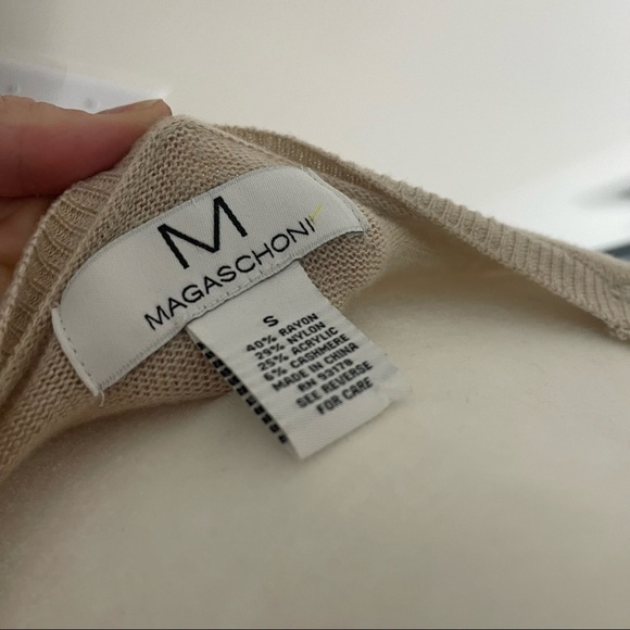 MAGASCHONI Cashmere Blend tan tunic Sweater Size Small - Picture 5 of 5